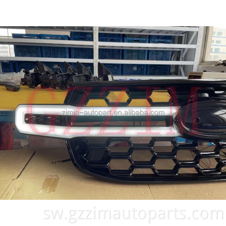 Sehemu za gari grille abs grille ya mbele ya plastiki kwa anuwai r 2022 t9 na LED